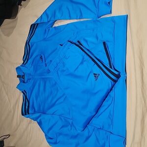 Adidas Vibrant Blue Athletic Pants Mens Size L And Jacket Mens Size XL